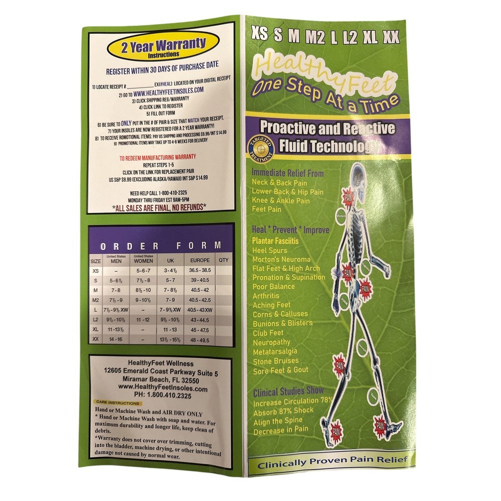 HealthyFeet XS Fluid Technology Glycerin Filled Orthotic Insoles Black Massaging - Picture 2 of 3